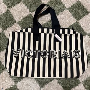 Victoria's Secret Striped Canvas Tote